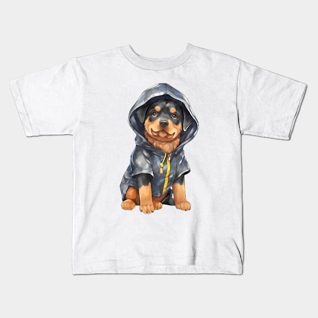 DOG IN A RAINCOAT Kids T-Shirt by Profound Prints